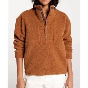 Alpine Design 1/4 Snap Sherpa Size XL Women's Caramel Latte NWT $88 Fleece Pullo